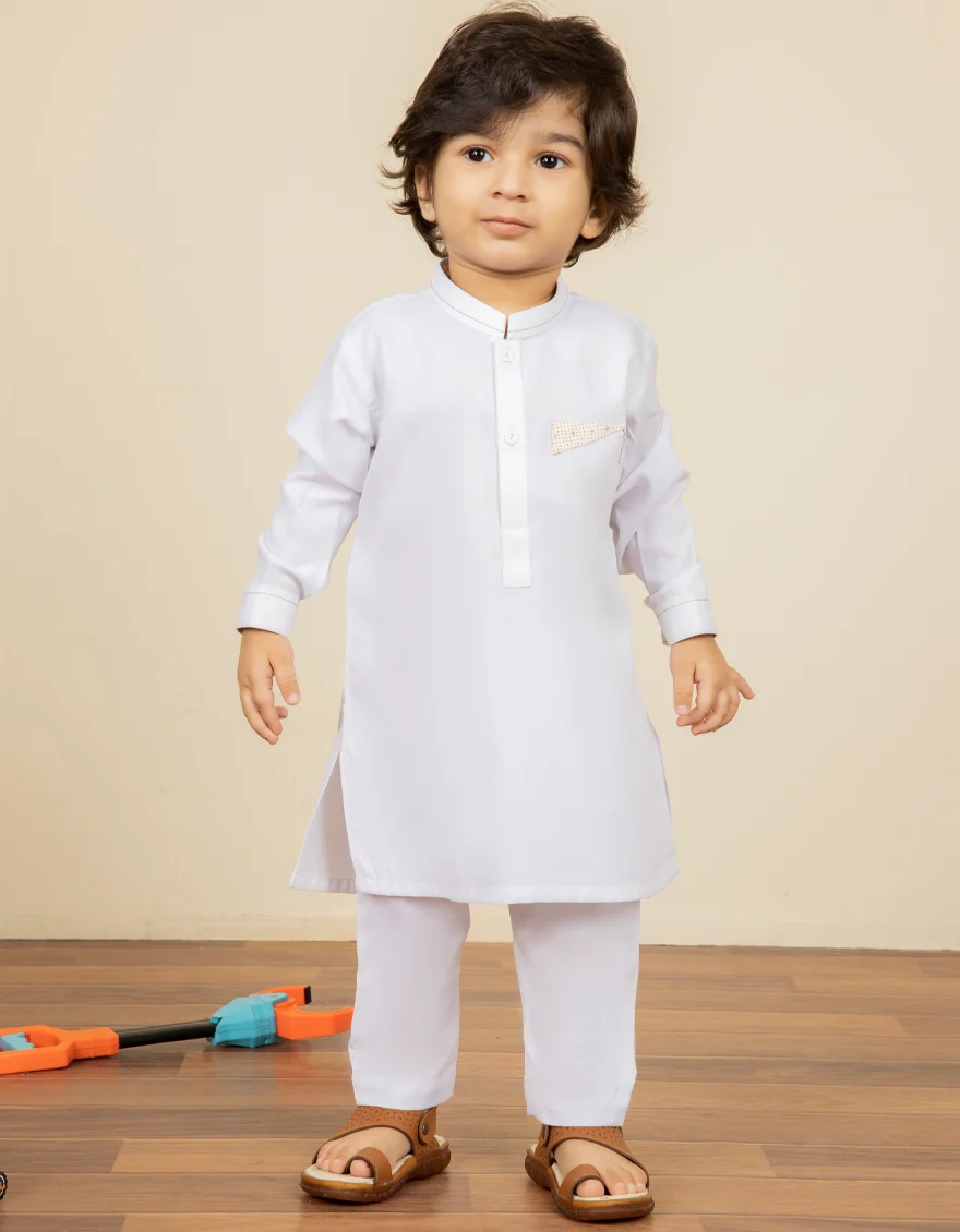 WHITE BLENDED KAMEEZ SHALWAR | JJIKP-US-45046/A22/JJ8346-CL - Image 4