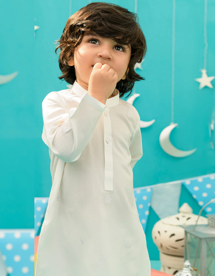 WHITE BLENDED KAMEEZ SHALWAR | JJIKP-US-45176/A23/JJ8790-SF - Image 2