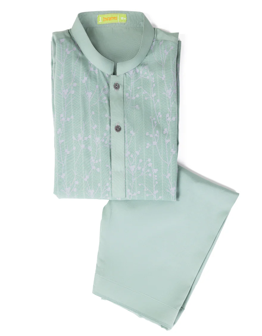 GREEN BLENDED KAMEEZ SHALWAR | JJIKS-A-34753/S24/JJ9286-SF - Image 2