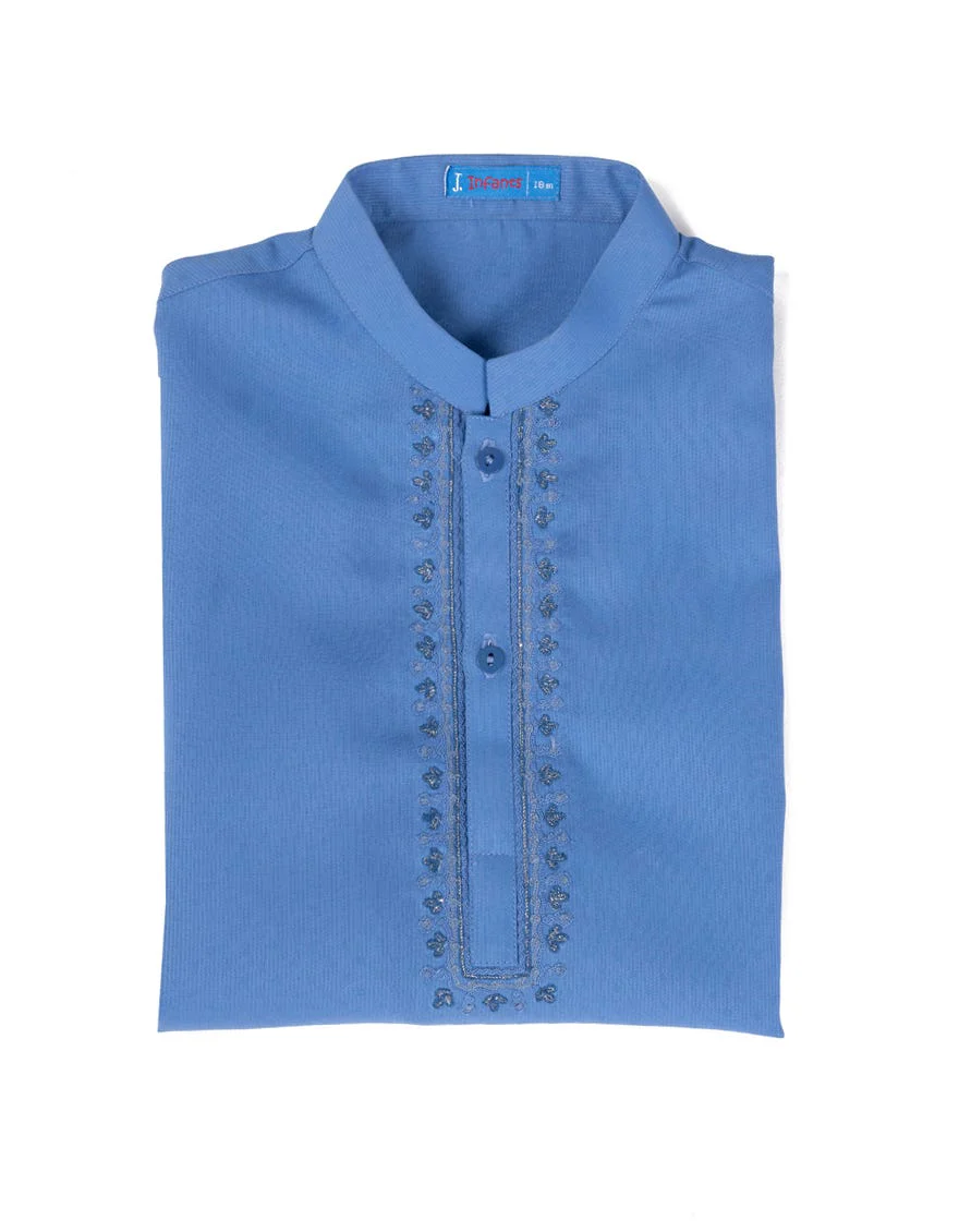 BLUE BLENDED KAMEEZ SHALWAR | JJIKS-A-34763/S24/JJ9419-FL - Image 2
