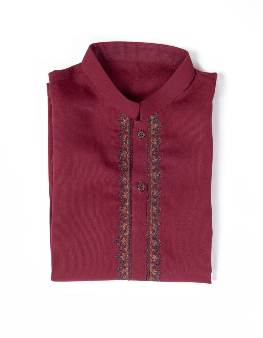 RED BLENDED KAMEEZ SHALWAR | JJIKS-A-34765/S24/JJ9419-FL - Image 2