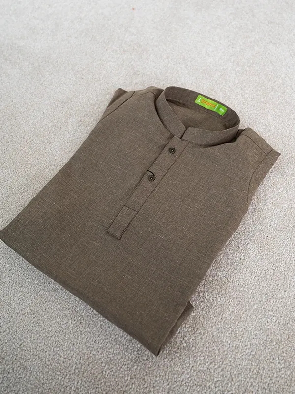 BROWN BLENDED KAMEEZ SHALWAR | JJIKS-A-39094/S24/JJ8713-PN - Image 3