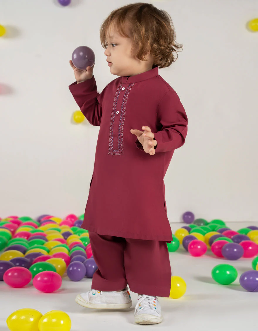 MAGENTA BLENDED KAMEEZ SHALWAR | JJIKS-A-46528/S25/JJ7527-SF - Image 2