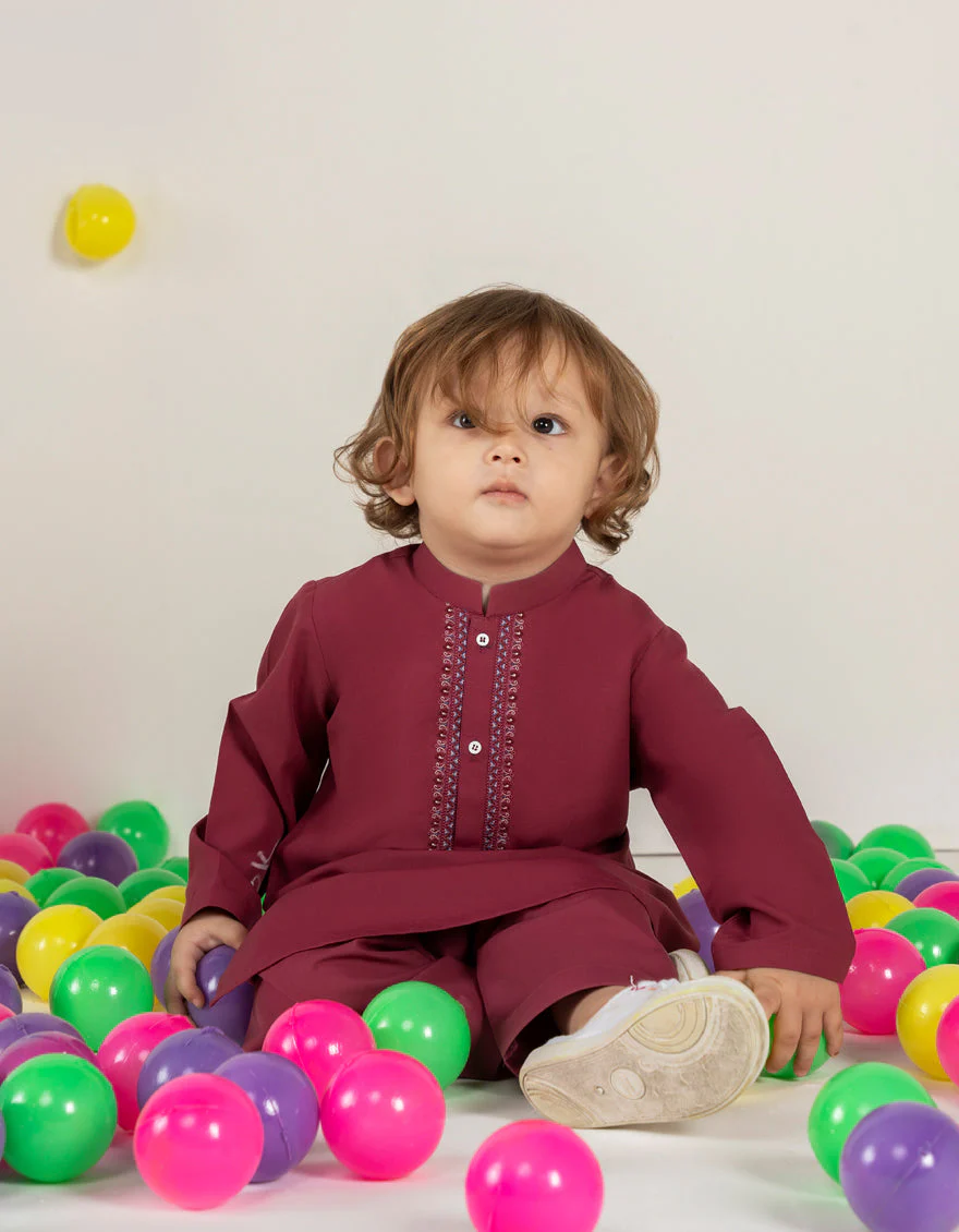 MAGENTA BLENDED KAMEEZ SHALWAR | JJIKS-A-46528/S25/JJ7527-SF - Image 3