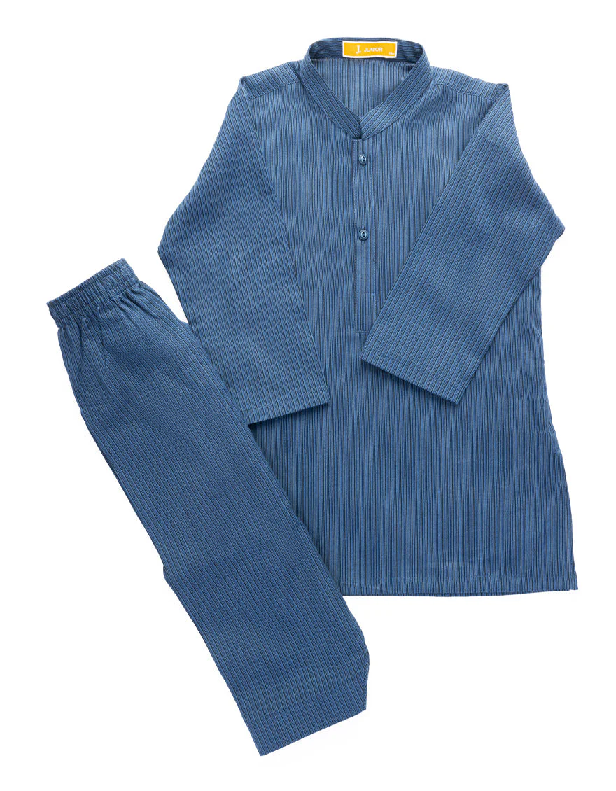 NAVY BLUE COTTON KAMEEZ SHALWAR | JJIKS-A-46620/S25/DME3188-PN