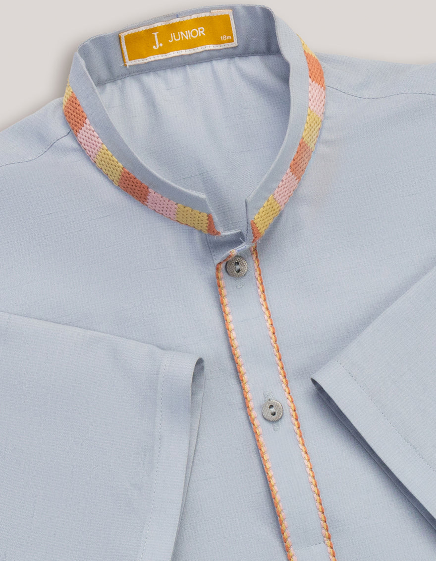 SKY BLUE BLENDED KAMEEZ SHALWAR | JJIKS-A-50114/S25/JJ - Image 2