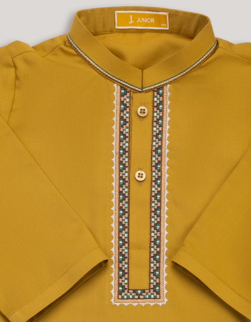 MUSTARD BLENDED KAMEEZ SHALWAR | JJIKS-A-50117/S25/JJ - Image 2