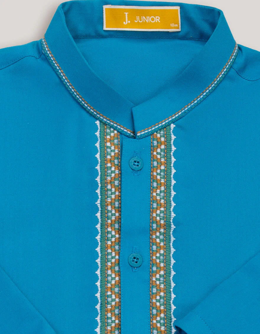 BLUE BLENDED KAMEEZ SHALWAR | JJIKS-A-50118/S25/JJ - Image 2