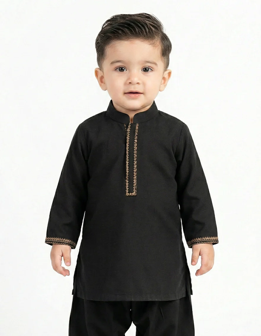 BLACK KAMEEZ SHALWAR | JJIKS-A-50405/S26/JJ10239-SF - Image 2