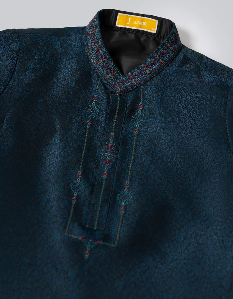 TEAL BLENDED KAMEEZ SHALWAR | JJIKS-A-SP-46646/S25/JJ9887-FL - Image 2