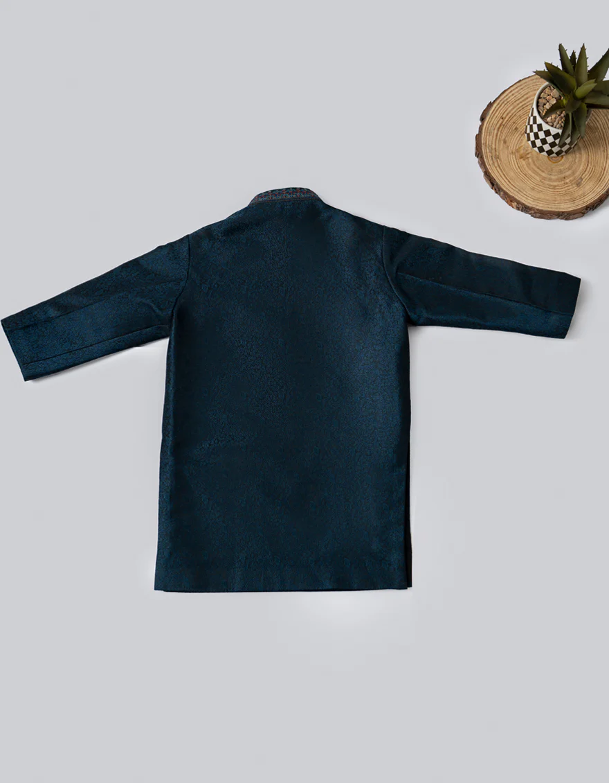 TEAL BLENDED KAMEEZ SHALWAR | JJIKS-A-SP-46646/S25/JJ9887-FL - Image 4