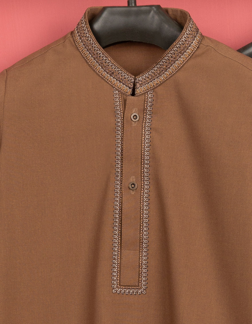 RUST BLENDED KAMEEZ SHALWAR | JJIKS-A-US-38627/W22/JJ8275-FL - Image 2