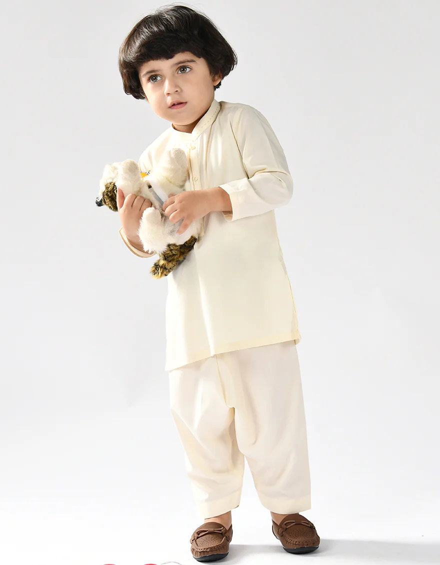 CREAM BLENDED KAMEEZ SHALWAR | JJIKS-A-US-44075/S22/JJ8166-CL - Image 3