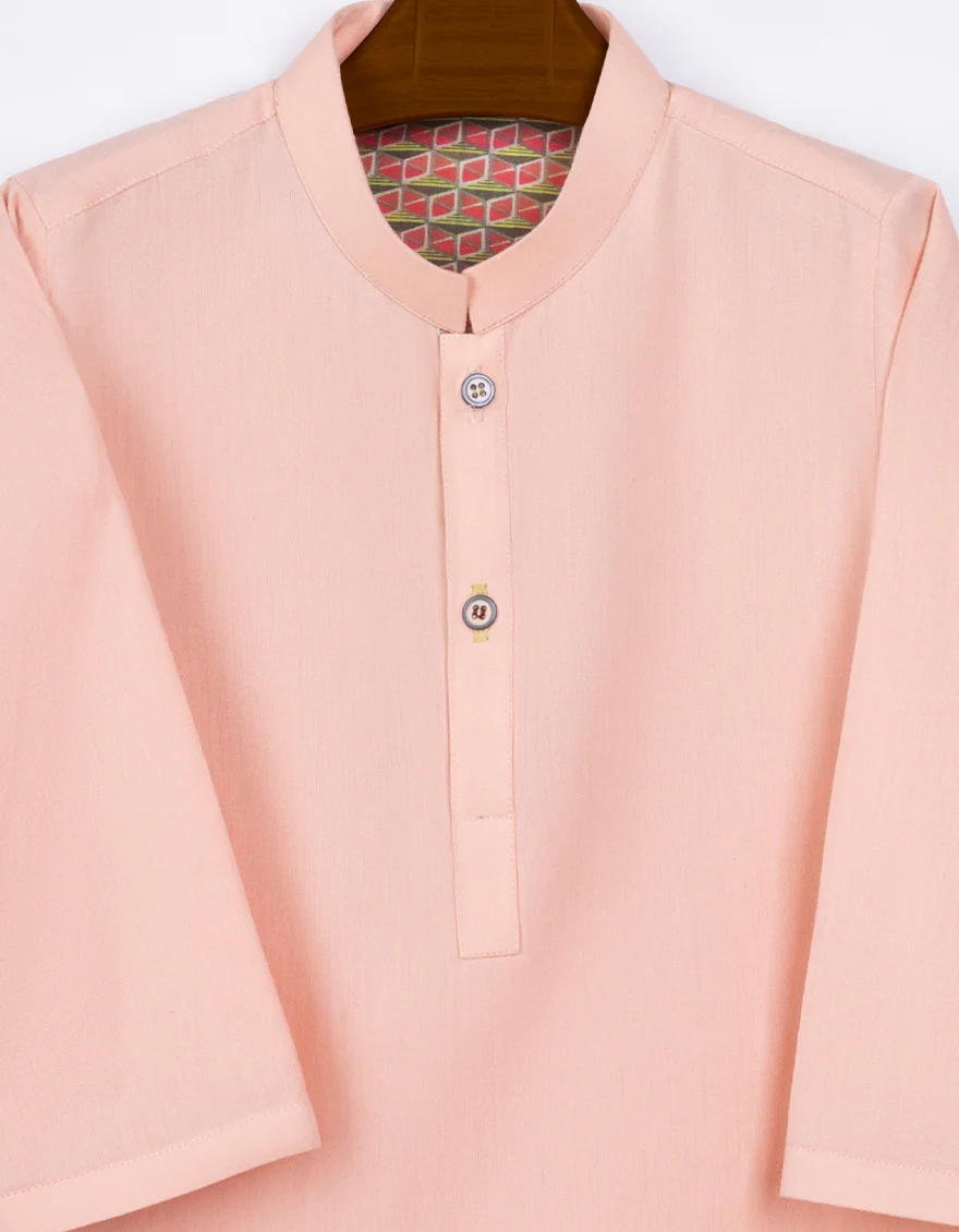 PEACH COTTON KAMEEZ SHALWAR | JJIKS-A-US-46066/S23/DME3196-PN - Image 2