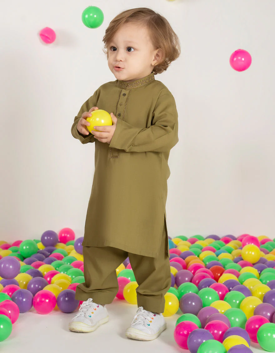MEHNDI GREEN BLENDED KAMEEZ SHALWAR | JJIKS-S-39247/S25/JJ9377-SF - Image 6