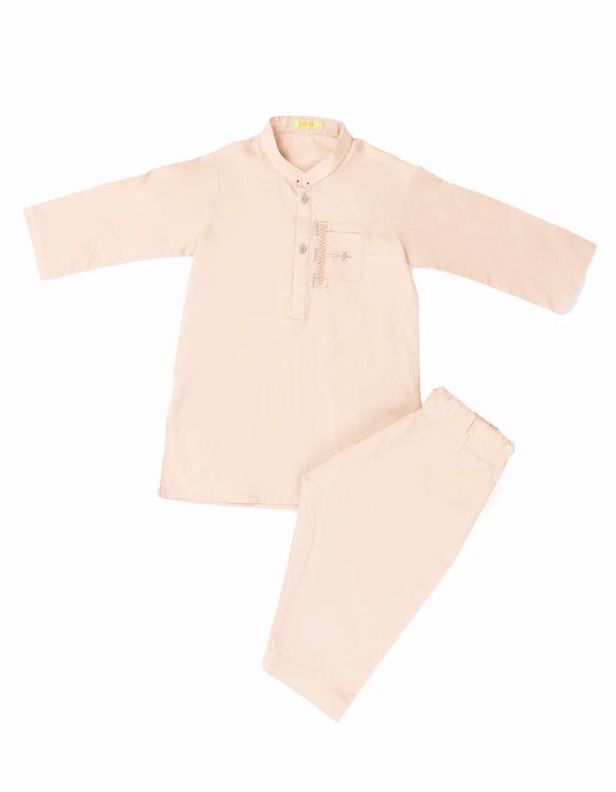 BROWN COTTON KAMEEZ SHALWAR | JJIKS-S-46375/S24/JJ9373-CL - Image 2