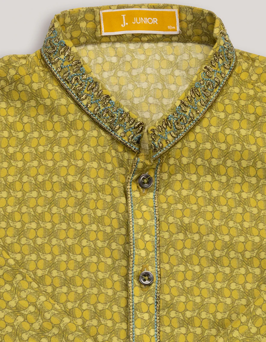 LEMON YELLOW COTTON KAMEEZ SHALWAR | JJIKS-S-46696/S25/JJ - Image 2