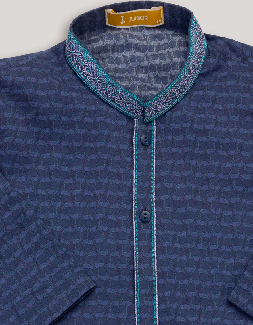 BLUE COTTON KAMEEZ SHALWAR | JJIKS-S-46698/S25/JJ9775-SF - Image 2