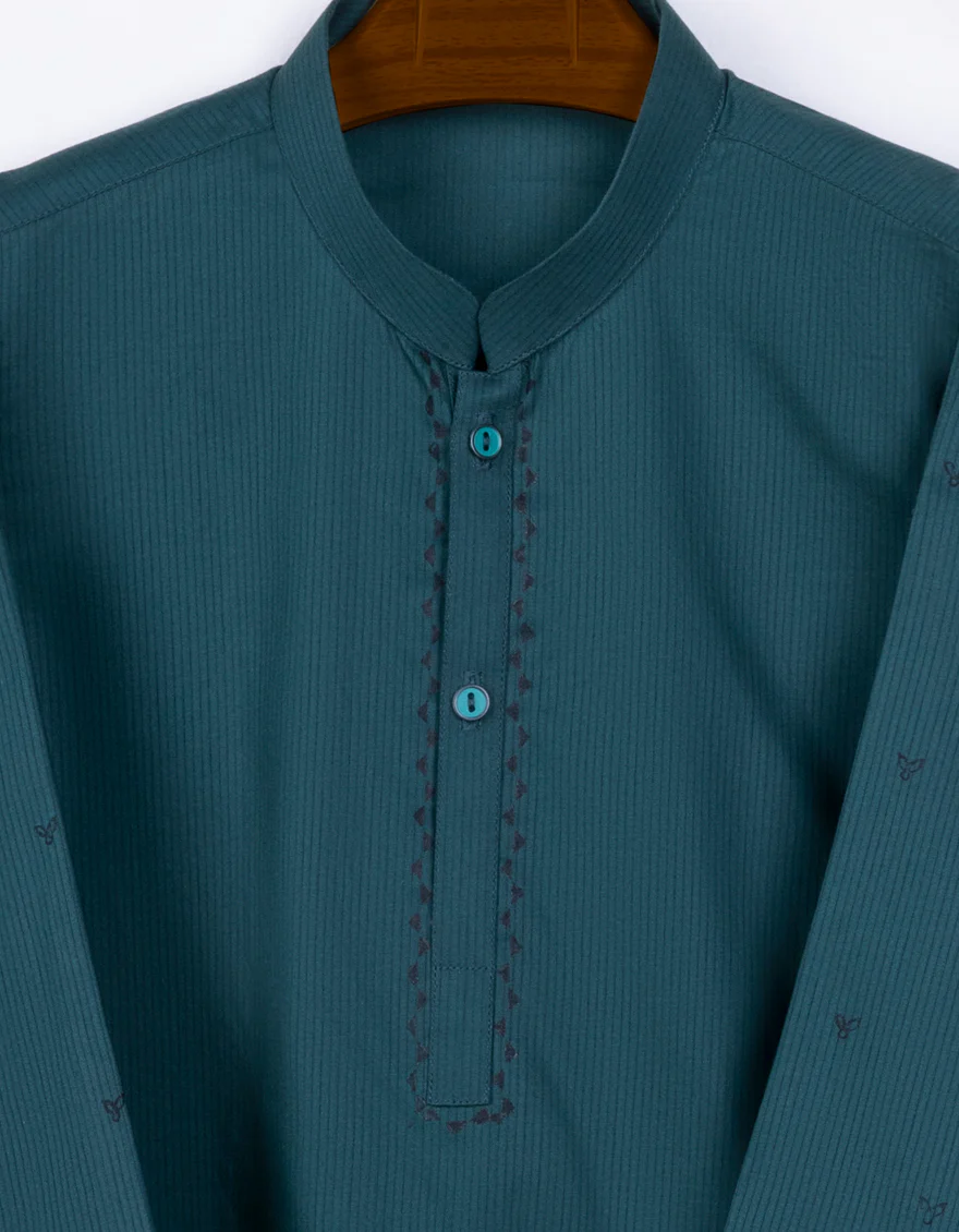 FOREST GREEN COTTON KAMEEZ SHALWAR | JJIKS-S-US-34311/S23/JJ8245-SF - Image 2