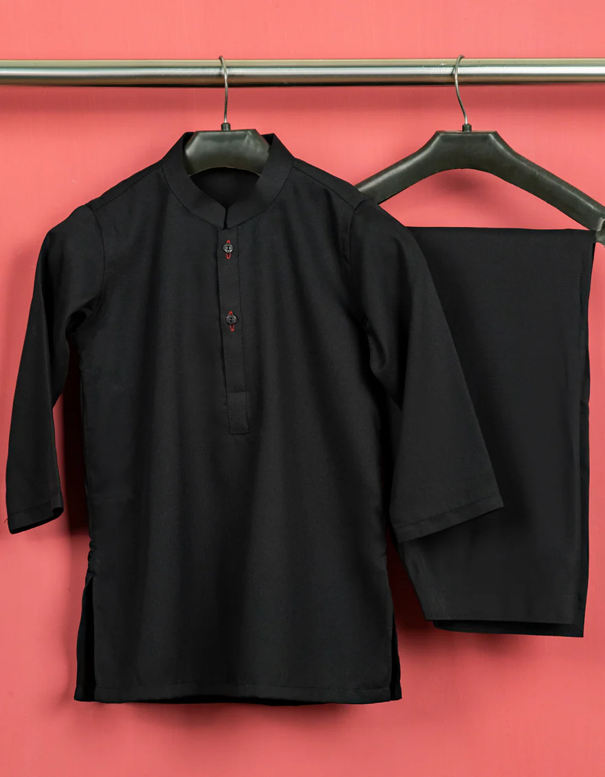 BLACK BLENDED KAMEEZ SHALWAR | JJIKS-S-US-35836-R4-AP/S23/JJ8733-PN