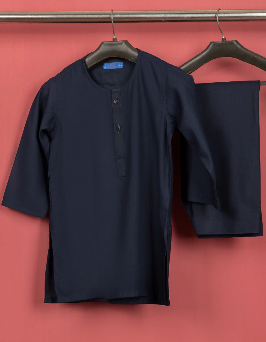 NAVY BLUE BLENDED BLUE KAMEEZ SHALWAR | JJIKS-S-US-35841-R5-AP/S23/JJ8733-PN