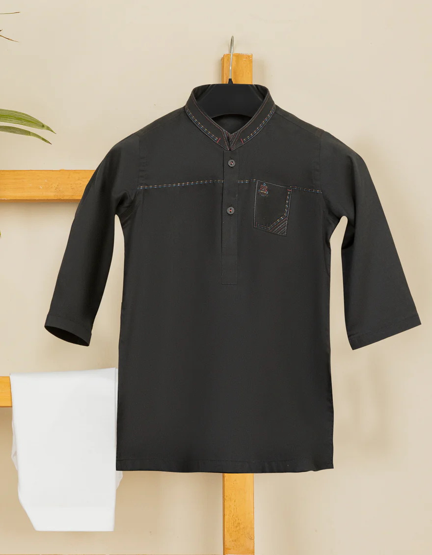 BLACK BLENDED KAMEEZ SHALWAR | JJIKS-S-US-38573/S22/JJ8213-SF - Image 2