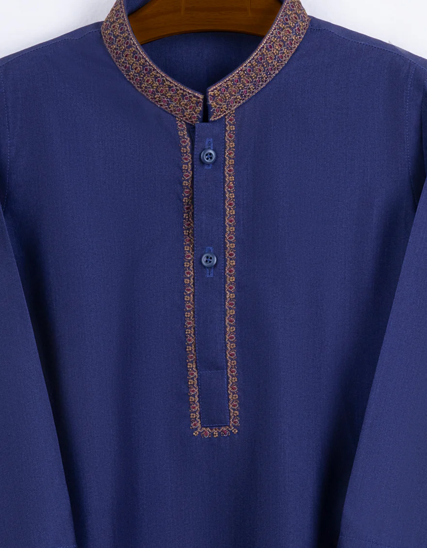 INDIGO BLENDED KAMEEZ SHALWAR | JJIKS-S-US-38645/S23/JJ8173-FL - Image 2