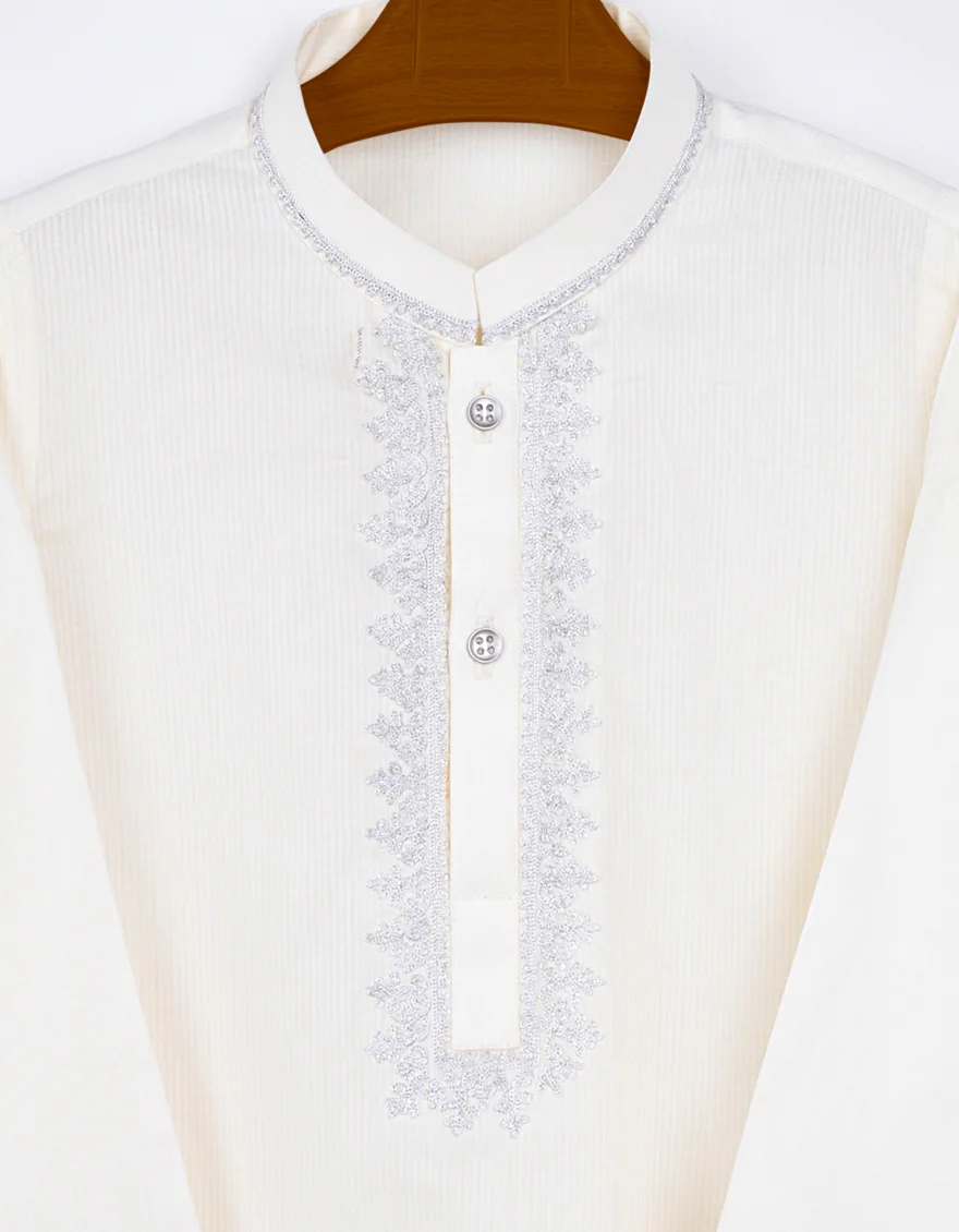 CREAM COTTON KAMEEZ SHALWAR | JJIKS-S-US-38711/S23/JJ8394-SF - Image 2