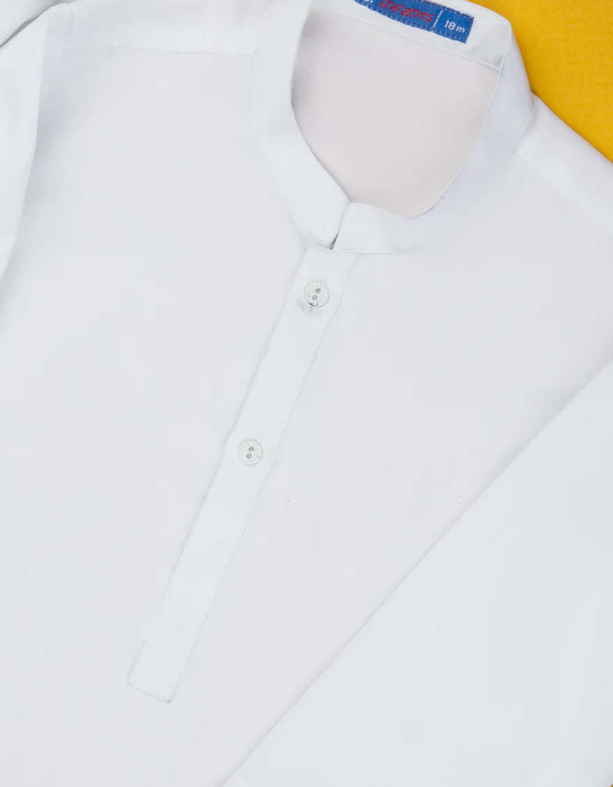 WHITE BLENDED KAMEEZ SHALWAR | JJIKS-S-US-40219-R1-AP/S22/JJ7567-PN - Image 2