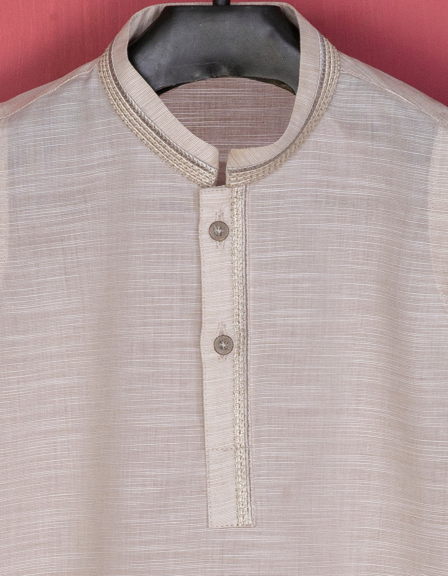 BEIGE COTTON KAMEEZ SHALWAR | JJIKS-S-US-40321/S22/JJ7115-CL - Image 2