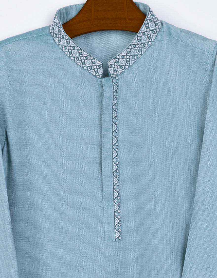 SEA GREEN COTTON KAMEEZ SHALWAR | JJIKS-S-US-41228/S23/JJ8345-CL - Image 2