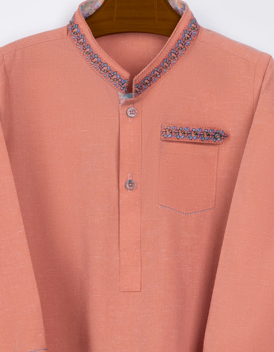 ORANGE BLENDED KAMEEZ SHALWAR | JJIKS-S-US-46075/S23/JJ8713-CL - Image 2