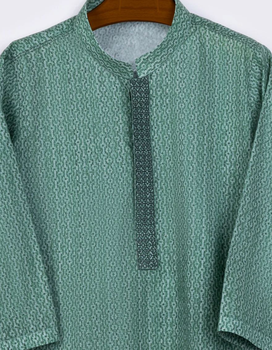 GREEN COTTON KAMEEZ SHALWAR | JJIKS-S-US-46084/S23/JJ8771-SF - Image 2