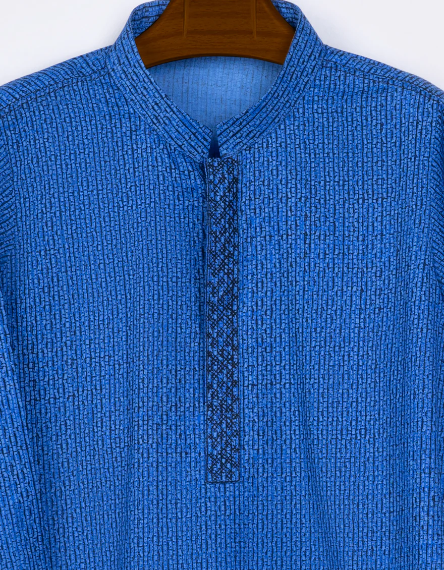 BLUE COTTON KAMEEZ SHALWAR | JJIKS-S-US-46087/S23/JJ8771-SF - Image 2