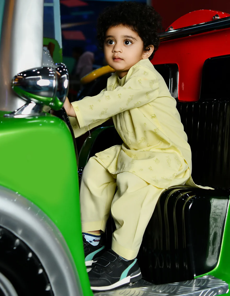 LEMON YELLOW BLENDED KAMEEZ SHALWAR | JJIKS-S-US-46107/S23/JJ8727-SF - Image 2