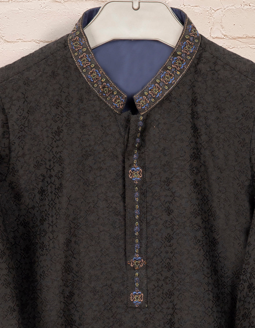 BLACK JAMAWAR SPECIAL KAMEEZ SHALWAR | JJIKS-SP-US-35859/S22/JJ8104-FL - Image 2