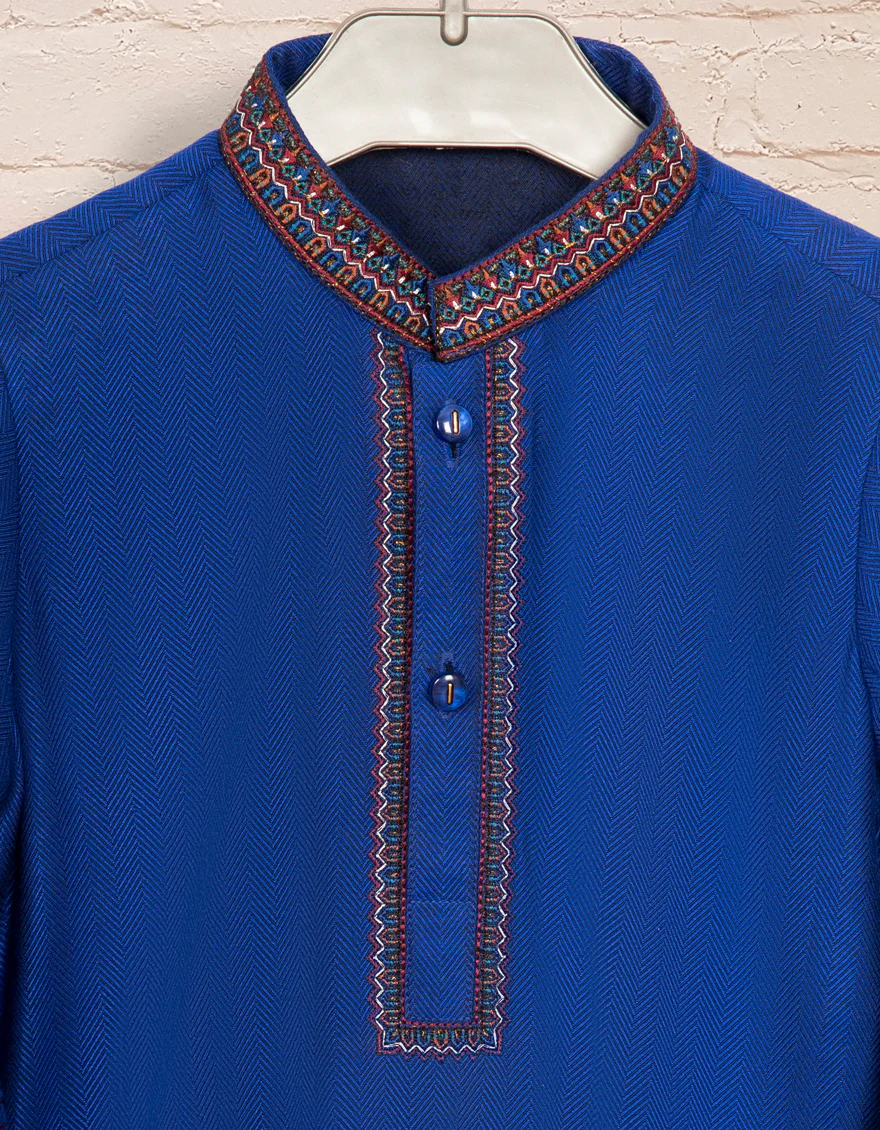 ROYAL BLUE BLENDED SPECIAL KAMEEZ SHALWAR | JJIKS-SP-US-38458/S22/JJ6691-FL - Image 2