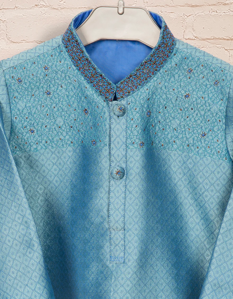 BLUISH GREEN SPECIAL KAMEEZ SHALWAR | JJIKS-SP-US-39293/S22/JJ6322-FL - Image 2