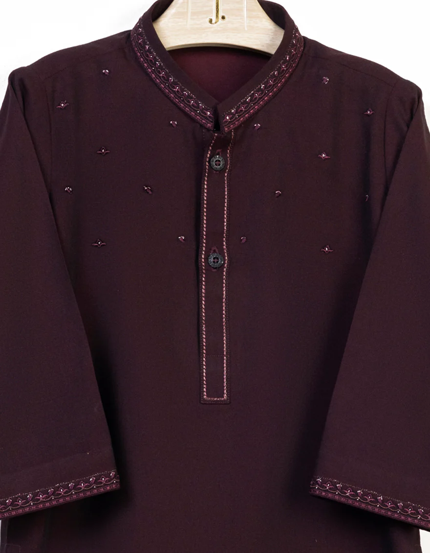 MAROON BLENDED SPECIAL KAMEEZ SHALWAR | JJIKS-SP-US-41252/S23/JJ7388-SF - Image 2