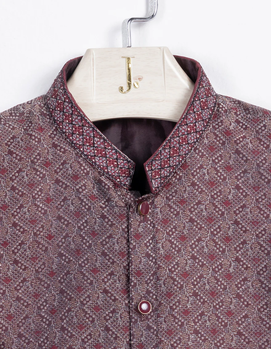 MAROON JAMAWAR SPECIAL KAMEEZ SHALWAR | JJIKS-SP-US-41257/S23/JJ8204-SF - Image 2