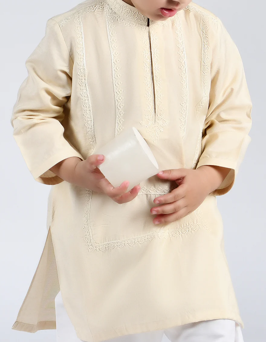 BEIGE BLENDED SPECIAL KAMEEZ SHALWAR | JJIKS-SP-US-42291/S22/JJ8073-FL - Image 2