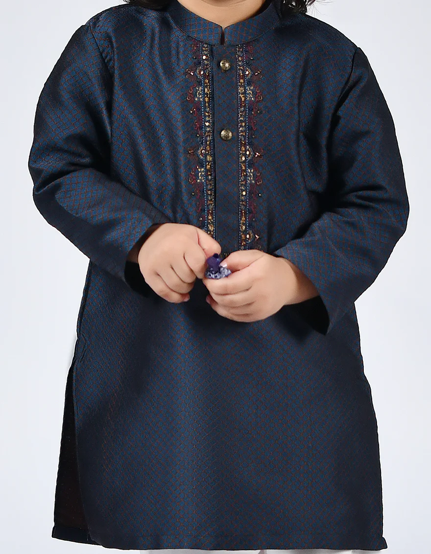 DARK NAVY SPECIAL KAMEEZ SHALWAR | JJIKS-SP-US-42332/S21/JJ8135-FL - Image 2