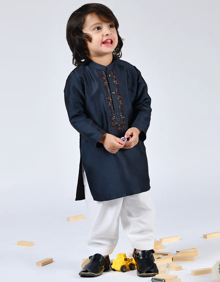 DARK NAVY SPECIAL KAMEEZ SHALWAR | JJIKS-SP-US-42332/S21/JJ8135-FL - Image 3