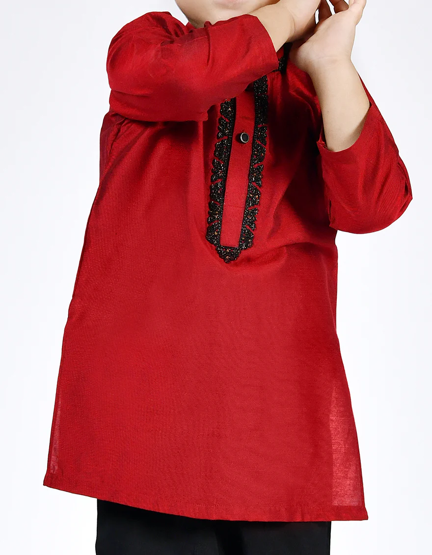 RED BLENDED SPECIAL KAMEEZ SHALWAR | JJIKS-SP-US-42373/S21/JJ8139-FL - Image 2