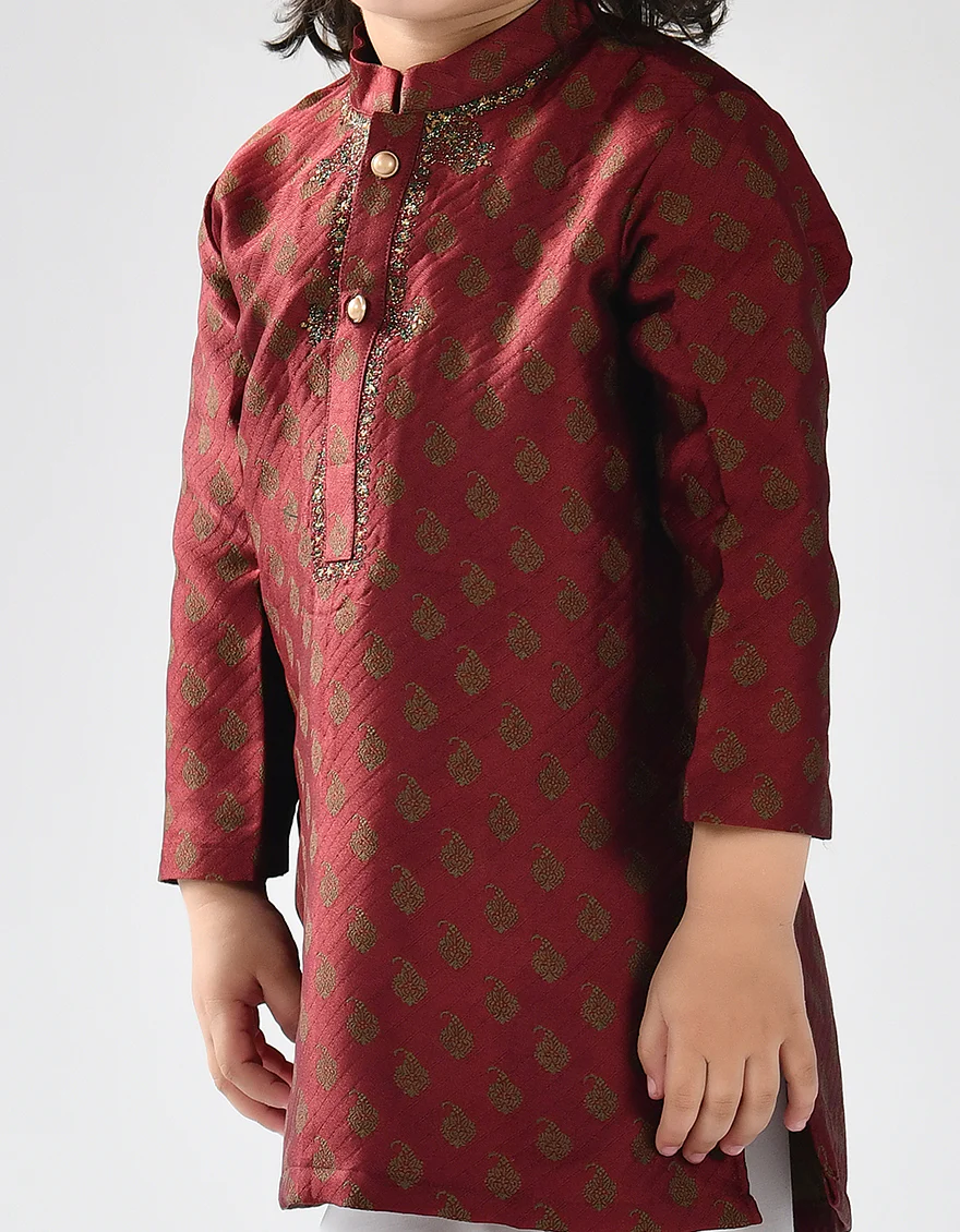 MAROON SPECIAL KAMEEZ SHALWAR | JJIKS-SP-US-43065/S21/JJ8138-FL - Image 2