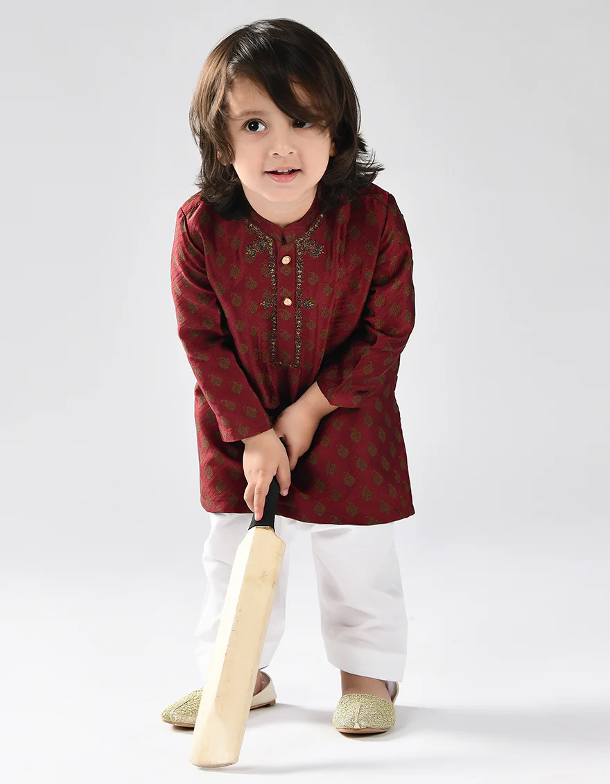 MAROON SPECIAL KAMEEZ SHALWAR | JJIKS-SP-US-43065/S21/JJ8138-FL - Image 4