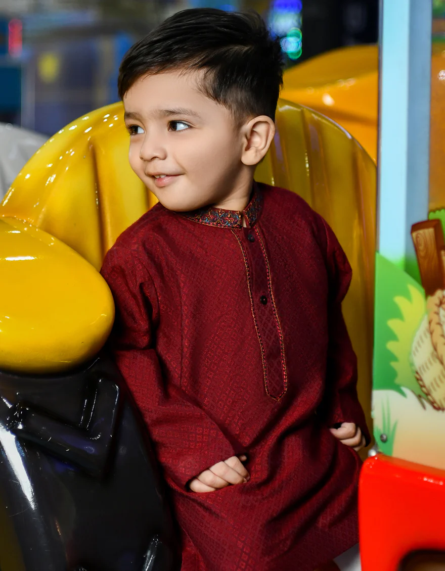 MAROON BLENDED SPECIAL KAMEEZ SHALWAR | JJIKS-SP-US-45119/A23/JJ8651-FL - Image 2