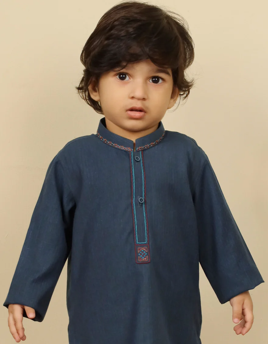 TEAL BLUE VISCOSE KAMEEZ SHALWAR | JJIKS-US-43188/A22/JJ8690-SF - Image 2