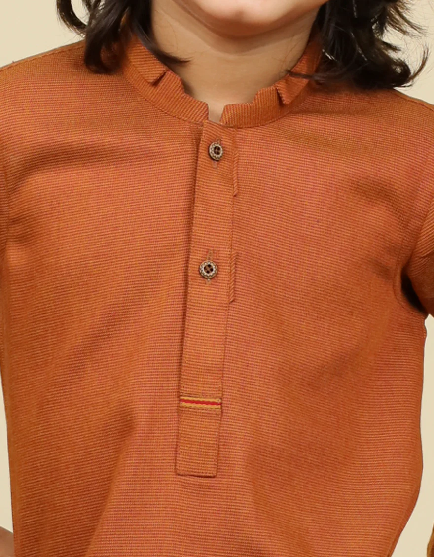 RUST BROWN BLENDED KAMEEZ SHALWAR | JJIKS-US-43196/A22/JJ8691-CL - Image 2
