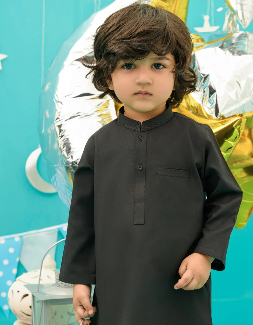 BLACK BLENDED KAMEEZ SHALWAR | JJIKS-US-43246/A23/JJ8790-CL - Image 2
